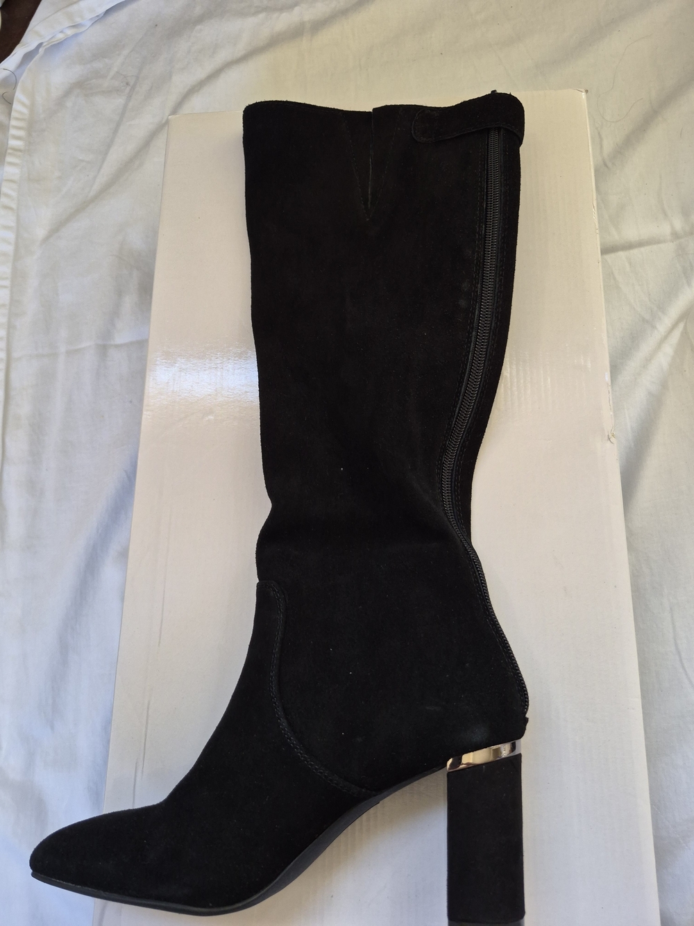 Alfani Black Suede Mid-Calf Block Heel Boots
